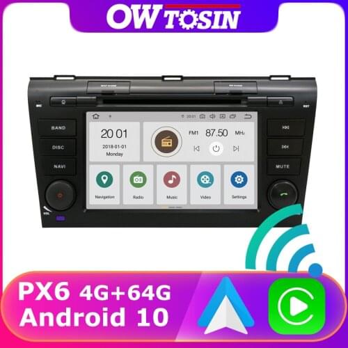 Android 10 7" PX6 4G+64G Car GPS Radio For Mazda 3 Mazda3 Auto Stereo Carplay HDMI WiFi Car DVD Multimedia Player 5*USB DAB DSP