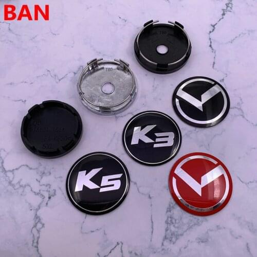 4pcs 56mm 60mm K K3 K5 logo car emblem Wheel Center Hub Cap auto Rim refit dust-proof badge covers black & red sticker styling