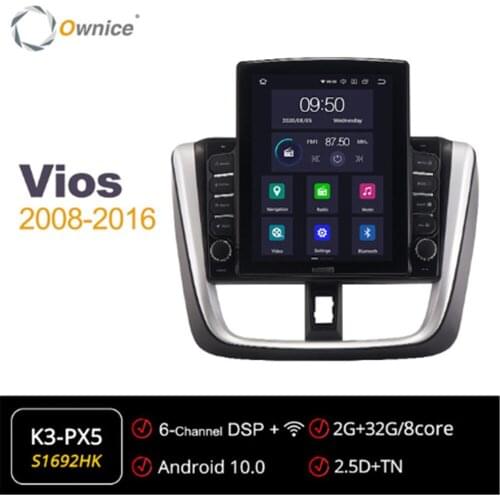 Ownice Android 10.0 Car Multimedia forToyota Vios 2016 - 2018 Car Auto Radio 2 din Audio Video System Unit DSP 4G LTE Navi