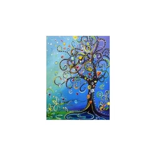 Diy cartoon diamond painting trees landscape full drill rhinestone embroidery picture mosaic sticker dimond tapestry wall paper