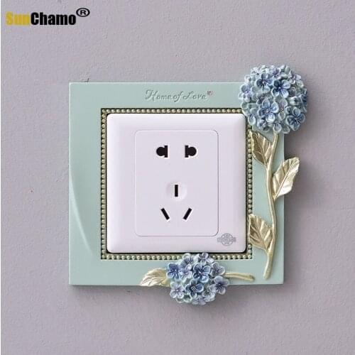 European Switch Stickers Resin Creative Modern Simple Wall Decoration Living Room Socket Stick Protective Cover Home Decoration