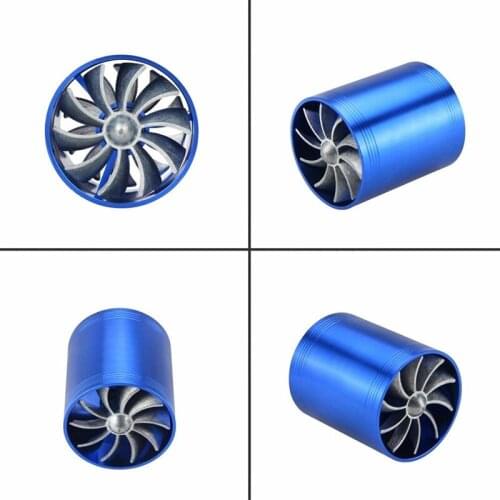 1PC Gas Fuel Saver Fan Car Supercharger Aluminum Double Turbine Turbo Charger High Quality