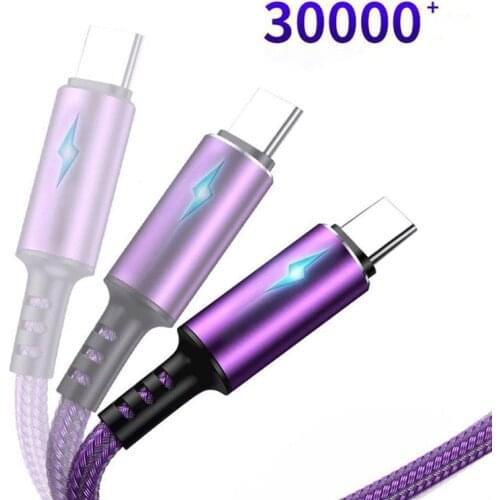 5A USB C Breathing light Cable Quick Charge 3.0 4.0 For Xiaomi Samsung Huawei P30 Mobile Phone Super Fast Charging USB C Cable