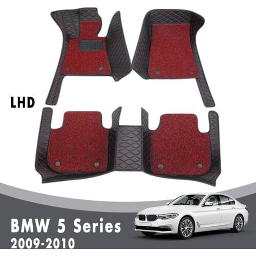 Carpets For BMW 5 Series 2010 2009 Luxury Double Layer Wire Loop Car Floor Mats Interior Accessories Foot Pad Artificial Leather