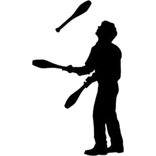 Creative Juggling Circus Fashion Decorative Sticker Pvc Personality Auto Shape Windshield Cover Scratch Decal Customizable Color