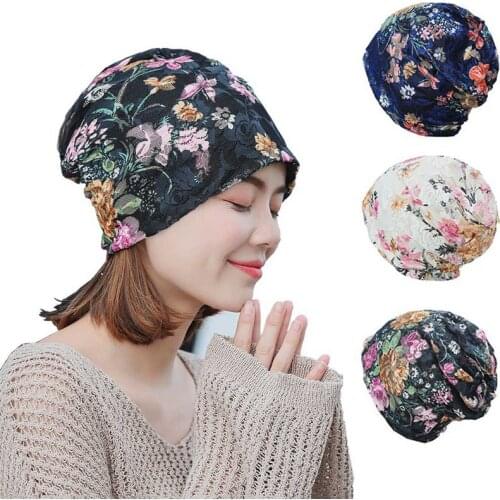 Lace Flower Set of Head Cap Lady Bag Head Cap Spring And Summer Sun Protection Hat Confinement Cap Womens Cultural Hat