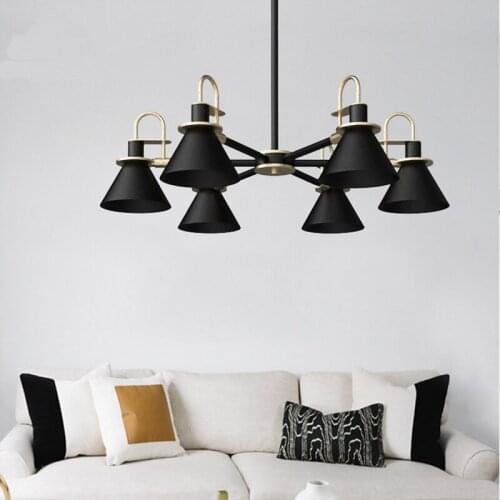 Nordic iron horn shape chandeliers lights bedroom living room lamps design dining room black white study hanging lights fixtures