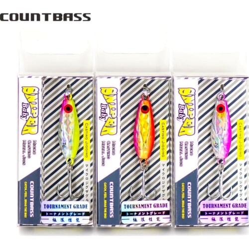 COUNTBASS 3PCS 7g 1/4oz Japanese Style Mini Fishing Jigs with treble hook, Micro Jigging Lures, Metal Lead Bass Jig Baits