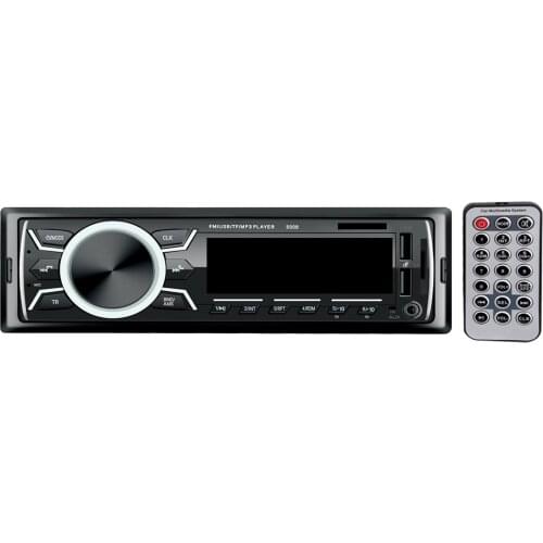 Multimedia 1 DIN Car Stereo Radio Receiver Digital Wireless Remote Control 18 Radio Stations Dual USB Colorful Lights Display