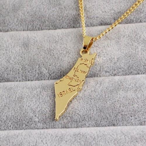 Men chains 2021 Fashion Jewelry Europe and America New Israel Map Mens Personality Pendant New Map Necklace
