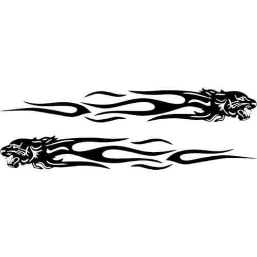2pcs Tiger Flame Totem Car Decals Stickers Reflective 24cm Motorcycles Sticker Y5GF