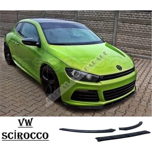 For VOLKSWAGEN SCIROCCO Front Bumper Attachment Lip 2008-2017 Piano Glossy Black Splitter Diffuser Universal Spoiler Bumper