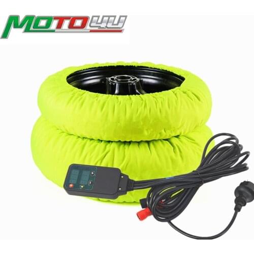 New Digital Motorcycle Tyre Warmer Tire Warmer 120/180 120/190 120/200 Front and Rear Thermo Bike Blankets Fluorescent Green