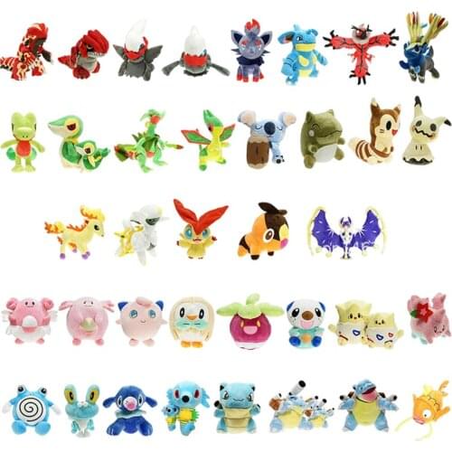 Pokemon Plush Toys Poliwhirl Lunala Mimikyu Horsea Rowlet Blastoise Popplio Froakie Togepi Stuffed Animals Doll Kids Toy Gifts