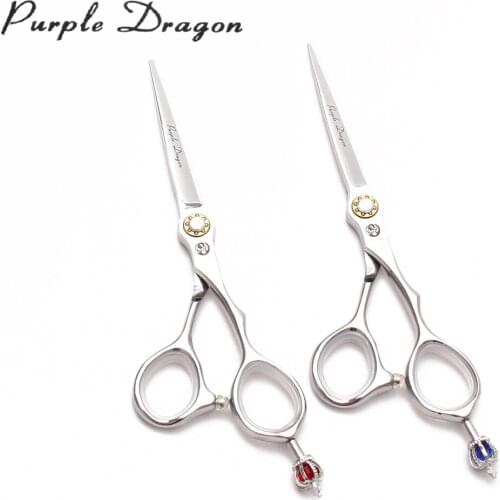 5.5" 6" 440C Purple Dragon Brand Straight Scissors Haircut Shears Salon Hair Scissors Professional Hairdressers Scissors Z9020