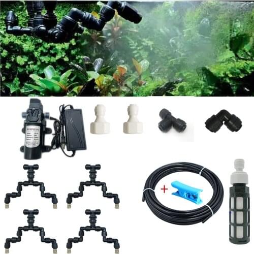 Reptiles Fogger Mist Sprinkler Rainforest Tank 360 Adjustable Aquarium Aquatic Pet Cooling System One Head to Four Head