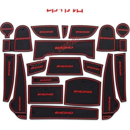 For hyundai Kona Encino rubber mat door mat anti-slip Cup pad Interior decoration accessory styling Gate slot pad 2018