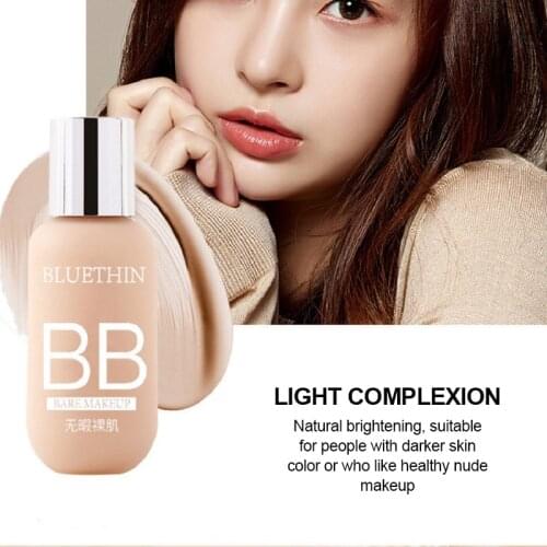 Blue Thin Flawless Skin Makeup Liquid Foundation Oil Control Concealer Nude Makeup Lasting Moisturizing Students QBMY