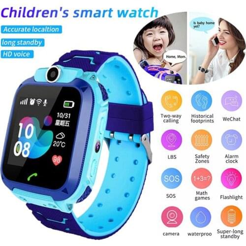 Kids Smart Watch Phone For Girls Boys With Gps Locator Pedometer Fitness Tracker Touch Camera Anti Lost Alarm Clock Q12B