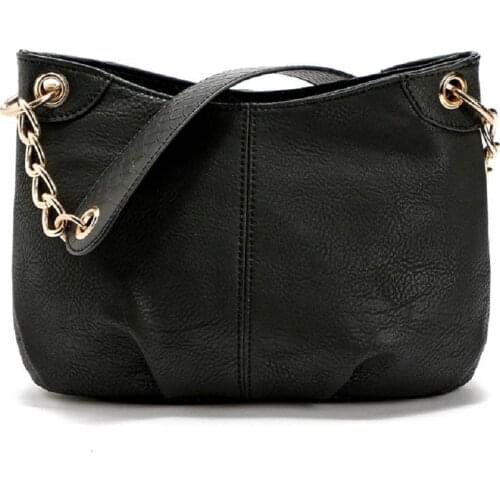 Fashion Women Soft PU Leather Solid Zipper Vintage Shoulder Bag Portable Handbag Best Sale-WT
