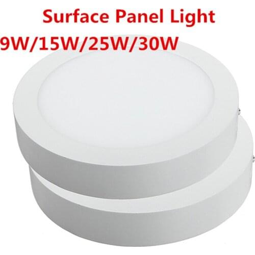 9W 15W 25W 30W Super Bright Round Surface LED Panel Wall Ceiling Down Light Mount Bulb Lamp for bathroom illuminate