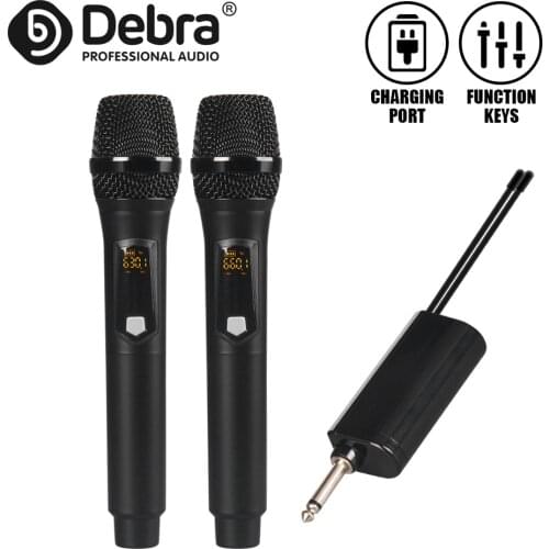 Debra MU2 Universal UHF Wireless Rechargeable Handheld Microphone,Use With Mixer, Power Amplifier, Speaker, etc Stage Equipment