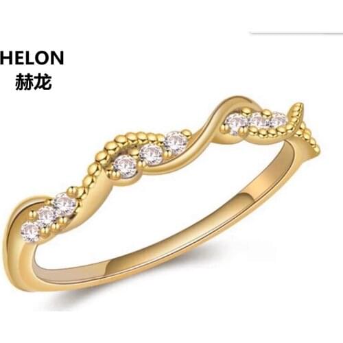 Solid 14k Yellow Gold Natural Diamonds Engagement Ring Anniversary Wedding Band for Women