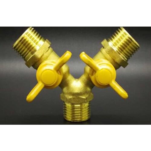1/2" BSP Male Thread Three Way Brass Shut Off Ball Valve For Fuel Gas