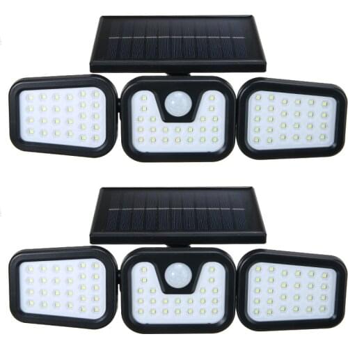 1pc/2pcs Solar Motion Sensor Lights Solar Powered Sensor Wall Light Waterproof Outdoor Street Security 74 LED Wall Lights