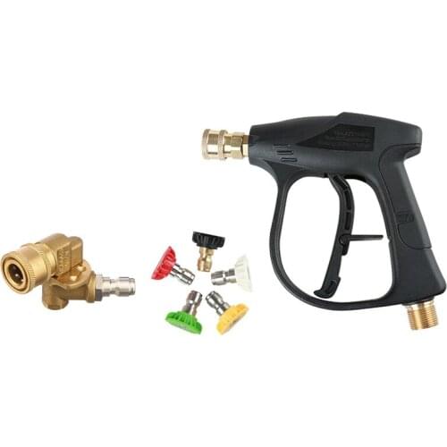 1 Pcs Quick Connecting Pivoting Coupler & 1 Set M22 X 1.5 mm Car Washer Tool Washer Tool with 5 Nozzles