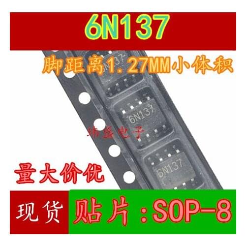 10pcs 6n137 1.27MM SOP-8 6N137S