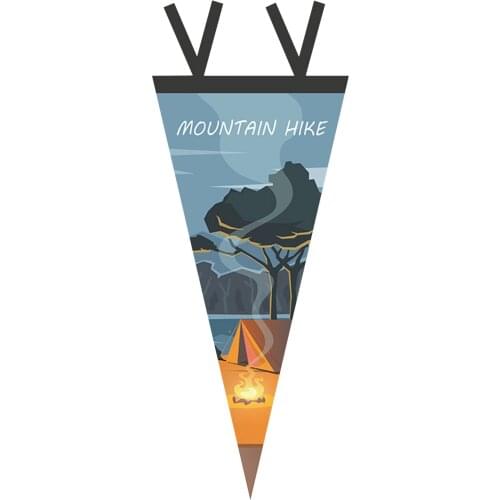 10 Types Fabric Banner Camping Atmosphere Flag Portable Lightweight Tent Triangle Flag Camping Travel Decoration Fitting