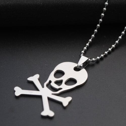 30pcs Stainless steel love heart skull clown horror scary mask sign pendant necklace skeleton Women men gift necklace jewelry