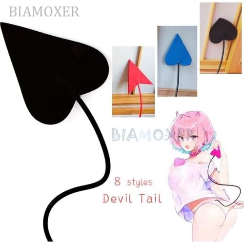 8 styles Devil Tail Cosplay Tail evil Blue Red Black Heart Ao no Blue Exorcist Okumura Rin Cosplay Accessorie Prop