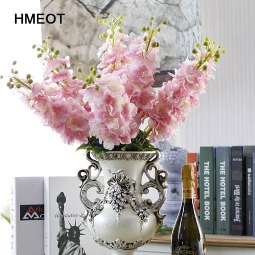 80CM artificial flower latex delphinium wedding decoration flower Christmas family party Living room home decoration accessories