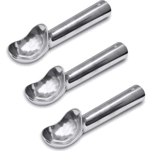 Nonstick Anti-Freeze Aluminum Ice Cream Scoop,2 Oz Aluminum Ice Cream Spoon, Ice Cream Ball Digger Spoon,3 Pack,Silver