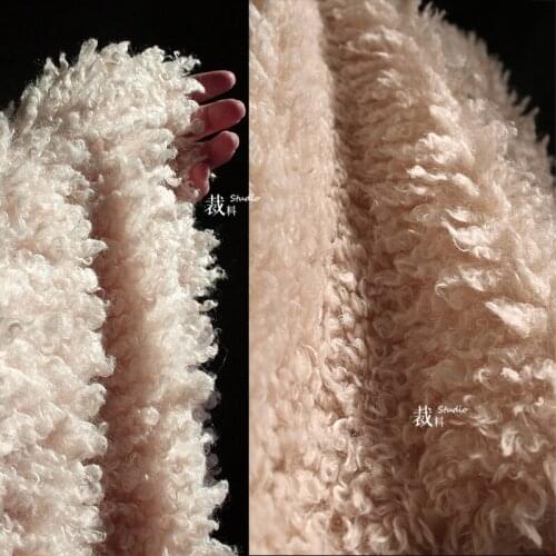 Australian imitation lamb hair artificial curl faux plush fabric coat fur designer fabric for clothing plush fur tissu telas