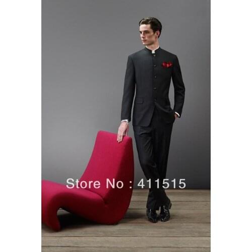 Free shipping! Dark Grey/Charcoal Groom Tuxedos Suits,Can Match Any Color/custom made cheap men wedding men wear dress