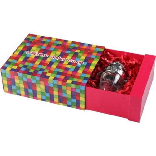 Perfume packaging box design in drawer style in red color