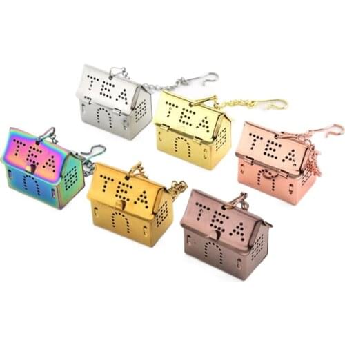House Stainless Steel Tea Infuser House Mesh Tea Strainer Colorful Herb Filter Tea Set Accessories Home Kitchen Tools
