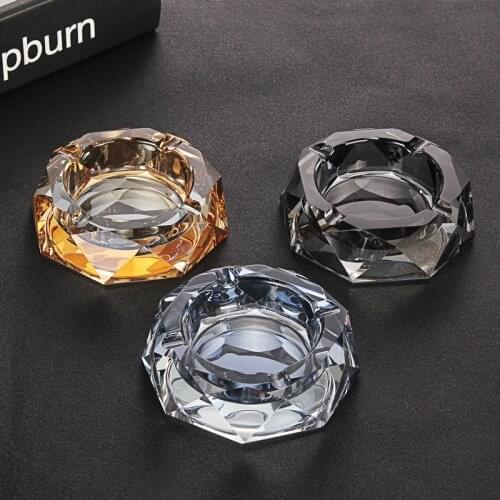 Hot Sale Smoking Cigarette Cigar Ashtray Light Luxury Large Crystal Ashtray Hotel Home Living Room Decoration DIY Ashtray Holder