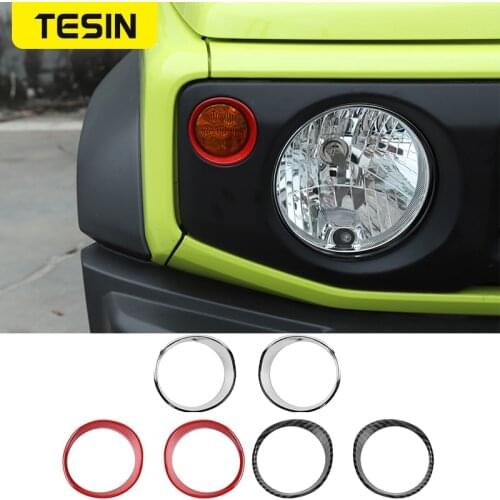 TESIN Lamp Hoods for Suzuki Jimny 2019+ ABS Car Front Turn Lamp Signal Decoration Cover Accessories for Suzuki Jimny 2019 2020