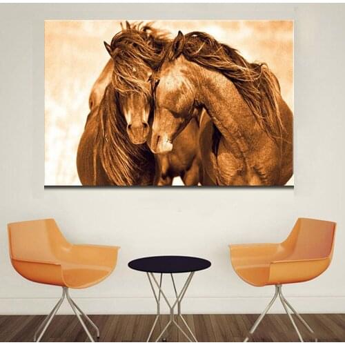 Brown Horse Painting Home Decoration wall pictures for living room canvas painting posters and prints Waterproof animal poster