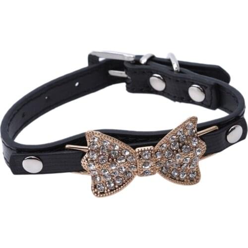 Cats Collars Dogs Rhinestone Bowknot Kitten Product Accessories for Pet Necklace Cat Dog Collar Exquisite Cute Pet Supplies