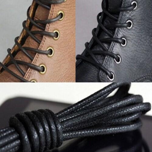 Velishy Shoelaces Waterproof Leather Shoes Laces Round Shape Fine Rope White Black Red Blue Purple Brown Shoelaces