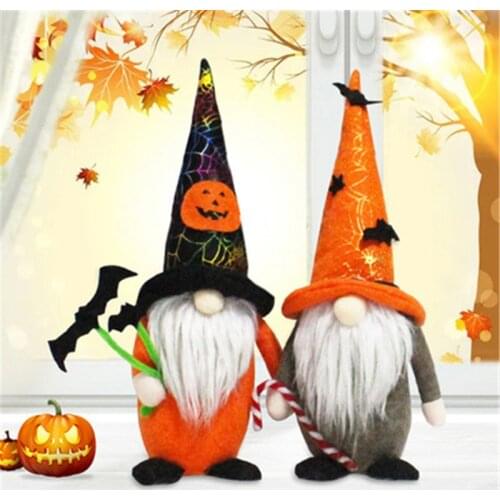 Halloween Faceless Doll Bat Walking Stick Standing Pose Doll Ghost Festival Decoration Ornament Set Home Decoration