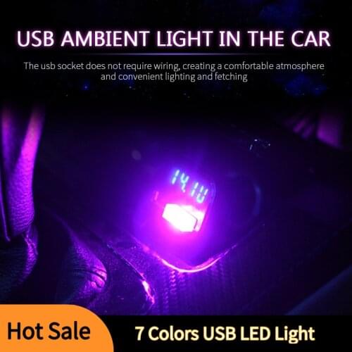 7 Colors USB Mini LED Light Car Auto Interior Neon Decorative Lamp Ht New Car Inter Atmosphere Light Vehicle Ambient Light