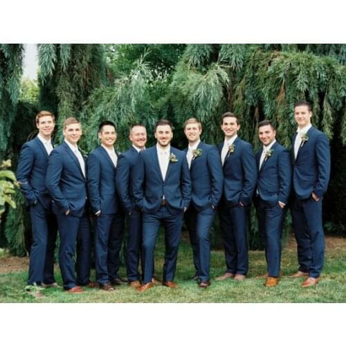 Latest Coat Pant Designs Navy Blue Wedding Suits for Men Terno Slim Fit Groomsman Custom Tuxedo 2 Piece Blazer Perfume Masculino