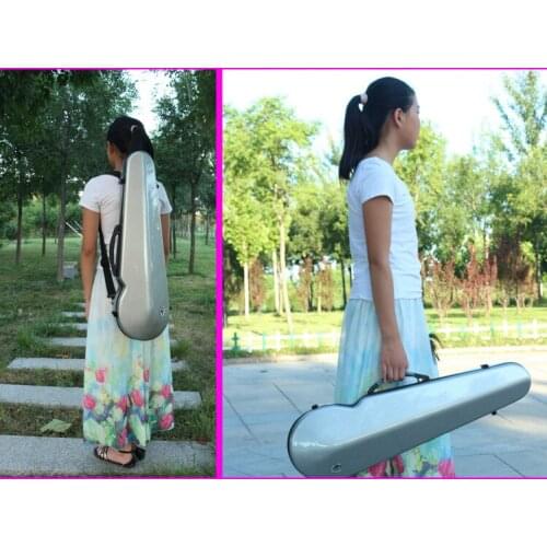 New 4/4 violin Case composite carbon fiber light Strong Black Back Strap yinfente blue silvery