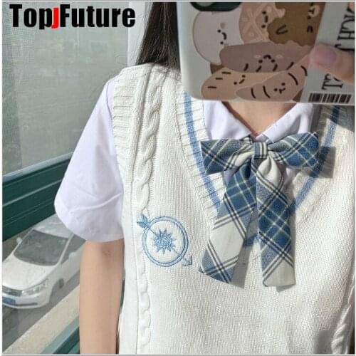 New Japanese JK uniform knitted vest sweater SCHOOL UNIFORMEmbroidered vest with one arrow through the heart